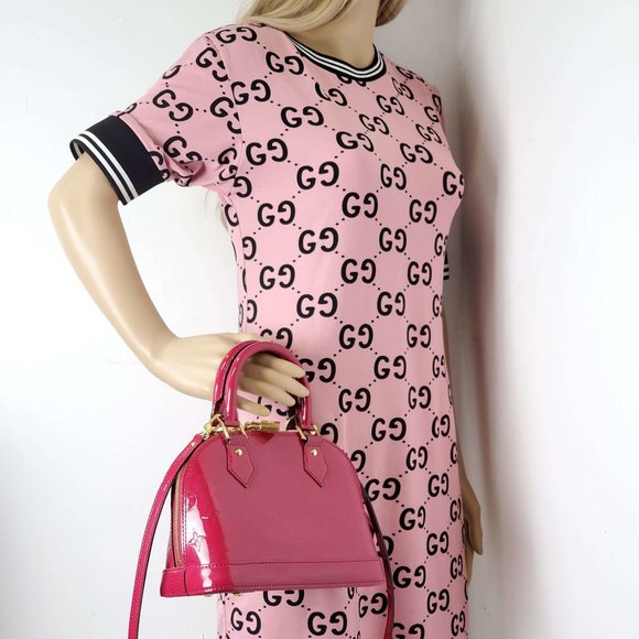 100% Authentic Louis Vuitton Alma BB Vernis Fuchsia Crossbody Bag - Picture 15 of 16